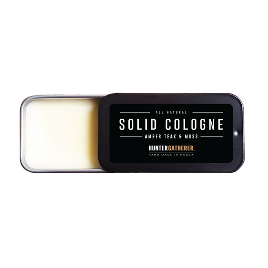All Natural Solid Cologne | Amber Teak & Moss – Hunter Gatherer