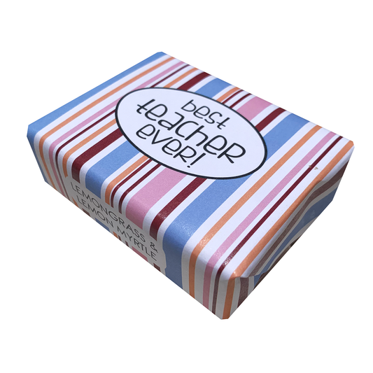 Best Teacher Ever Gift Soap  | Stripey | 100g