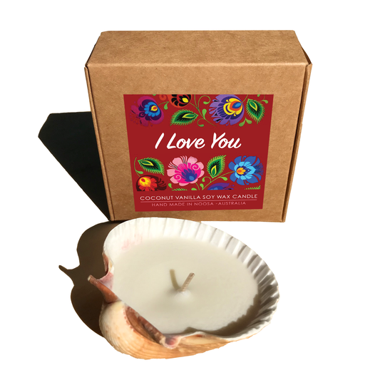 Shell Candle | I Love You Message | Scallop | Hunter Gatherer