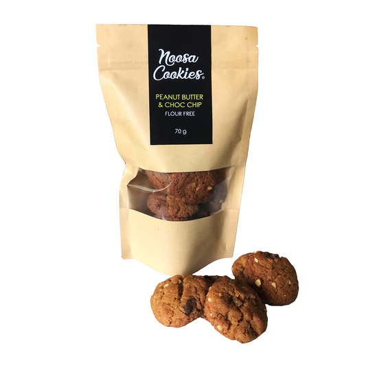 NOOSA COOKIES ® / PEANUT BUTTER & CHOC CHIP / 70g BAG / FLOUR FREE