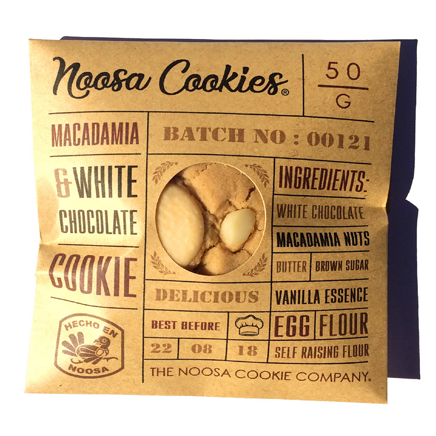 NOOSA COOKIES ® - MACADAMIA & WHITE CHOCOLATE / 50g