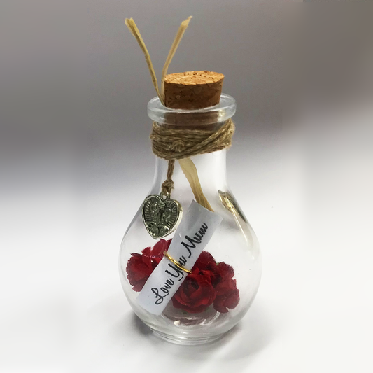 Message in a bottle | Love You Mum | Pear | With Roses