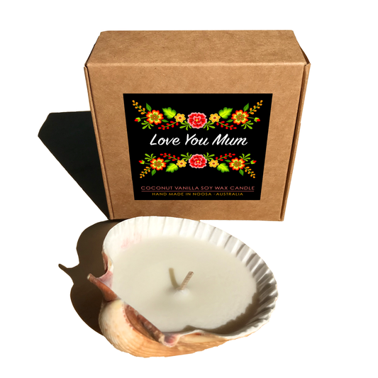 Shell Candle mother's day gift by Hunter Gatherer for Chapter Five