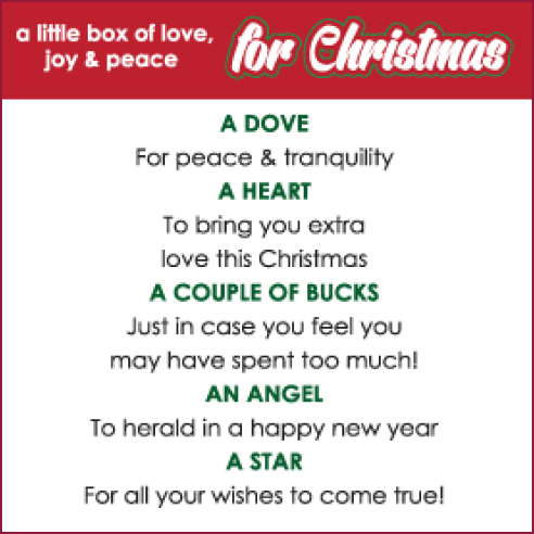 A Little box of Love Joy & Peace for Christmas / large